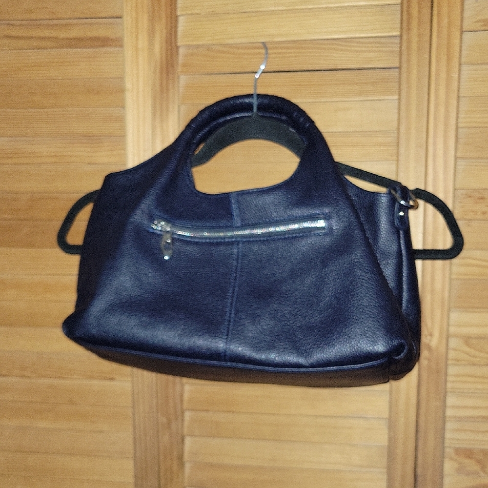 Iswee Genuine Leather Black Hobo Bag Braided Handle Multi Pocket Shoulder Bag